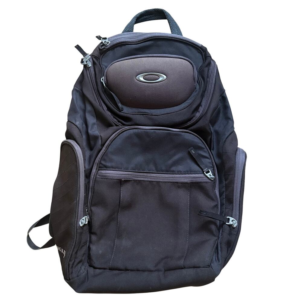 Oakley Backpack Laptop Holder Sunglasses Case Black Gray Multiple Compartments